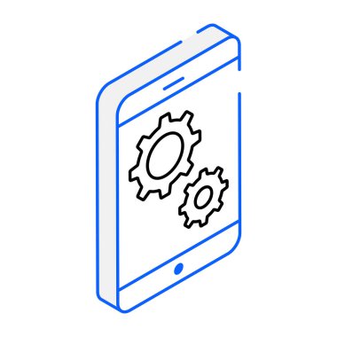 Akıllı telefon ayarları modern simge, vektör illüstrasyonu