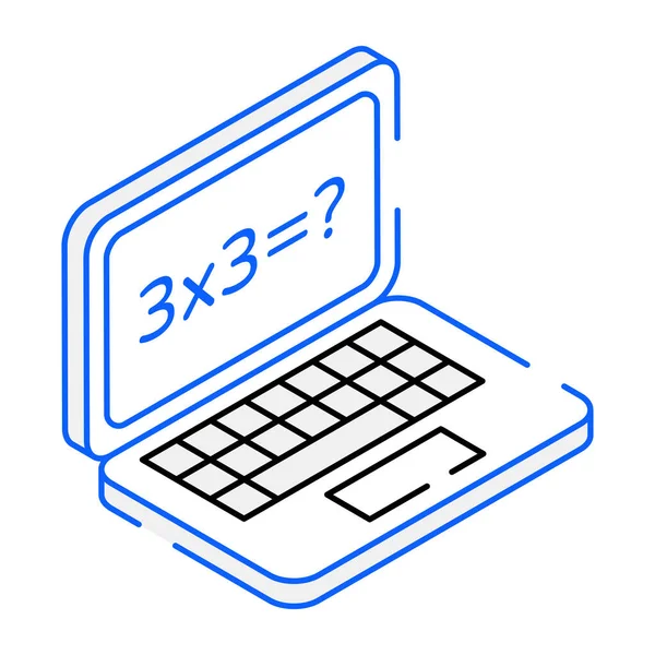 数学笔记本电脑现代图标 矢量图解 — 图库矢量图片