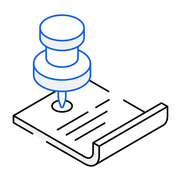 Spilla Carta Icona Moderna Illustrazione Vettoriale — Vettoriale Stock