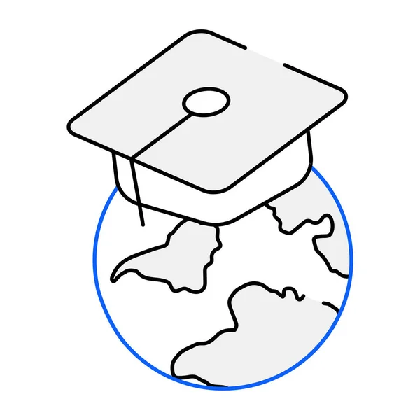 Moderní Ikona Globálního Vzdělávání Vektorová Ilustrace — Stockový vektor
