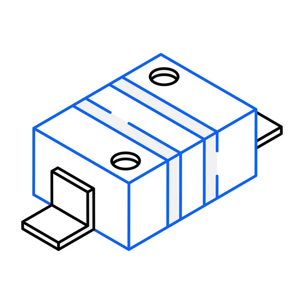 Isometrischer Linienkasten Mit Kästchen Vektorillustration — Stockvektor