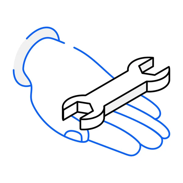 扳手和螺丝刀图标 轮廓手握向量图标 用于在白色背景下隔离的网页设计 — 图库矢量图片