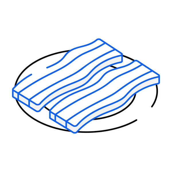 Bacon Strips Modern Design Icon Vector Illustration — 스톡 벡터