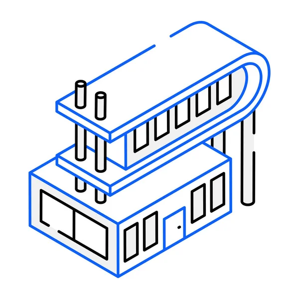 Bâtiment Moderne Icône Moderne Illustration Vectorielle — Image vectorielle