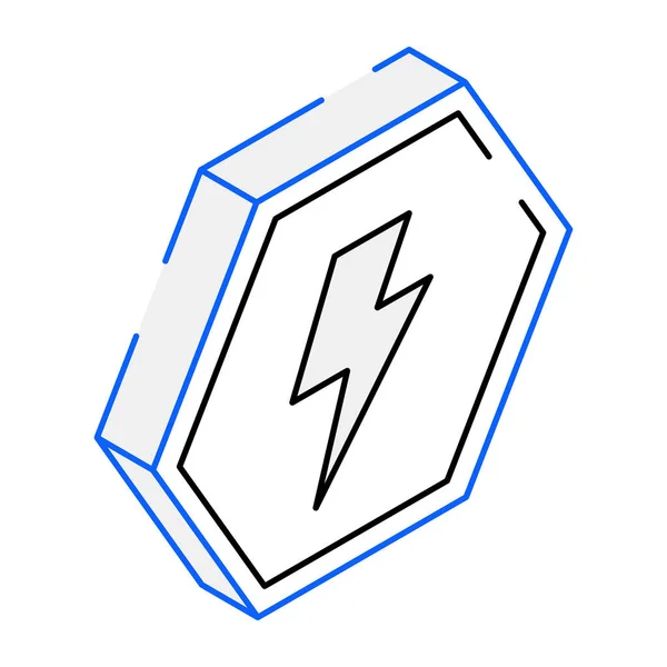 Power Bolt Icona Moderna Illustrazione Vettoriale — Vettoriale Stock