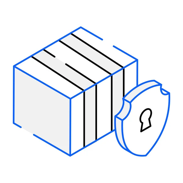 Secure Parcel Modern Icon Vector Illustration — 스톡 벡터