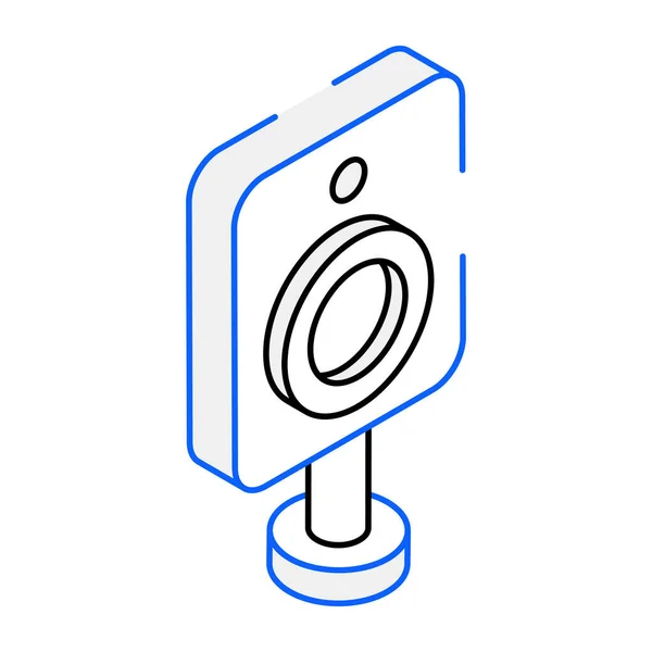 Ikona Kamery Izometryczna Ilustracji Symbolu Wektora Smartfona — Wektor stockowy