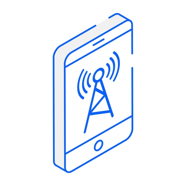 Smartphone Met Wifi Signaal Icoon Vectorillustratie — Stockvector
