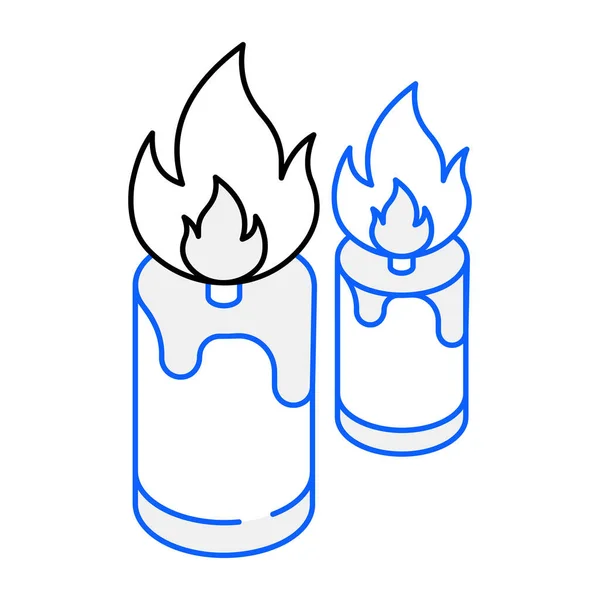 燃烧蜡烛图标的矢量说明 — 图库矢量图片