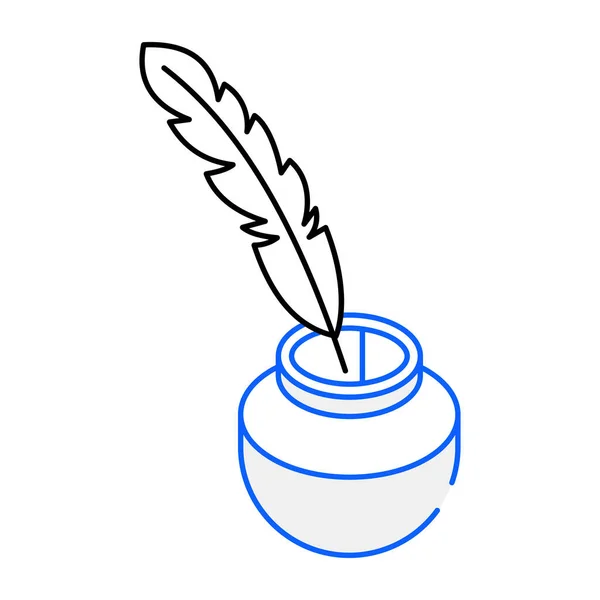 Quill Pen Modern Icoon Vectorillustratie — Stockvector