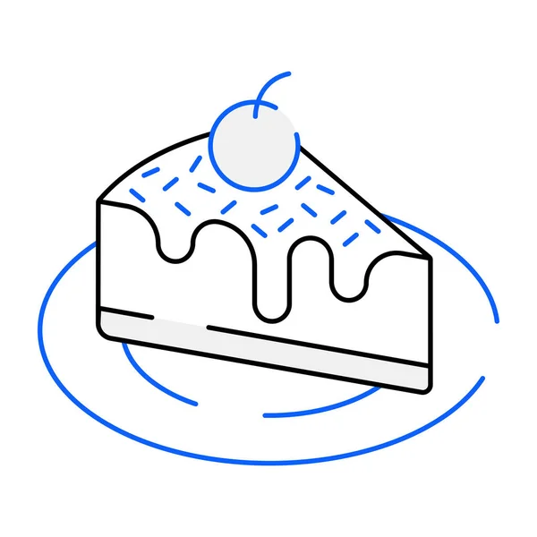 Cake Slice Ícone Moderno Ilustração Vetorial — Vetor de Stock