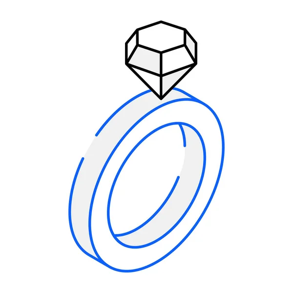 Diamond Ring Modern Ikon Vektor Illusztráció — Stock Vector