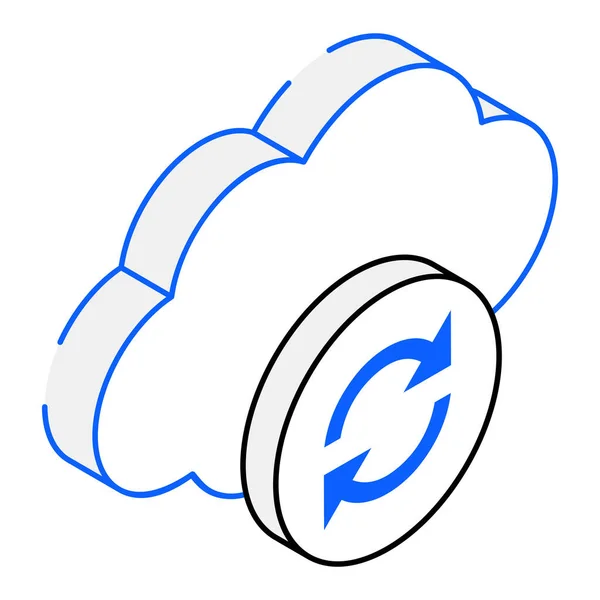 Cloud Sync Modernes Symbol Vektorillustration — Stockvektor