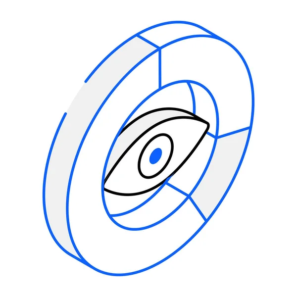 Cirkel Met Oog Pictogram Vector Illustratie — Stockvector