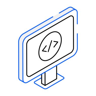 Yazılım Kodlama modern simgesi, vektör illüstrasyonu