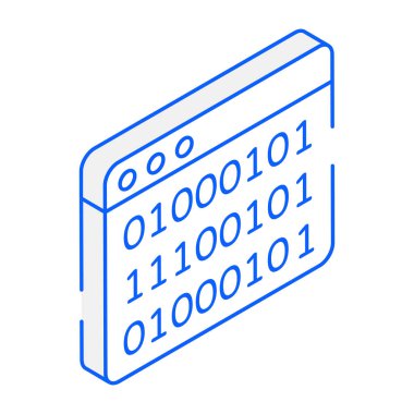 İkili Kodlama modern simgesi, vektör illüstrasyonu