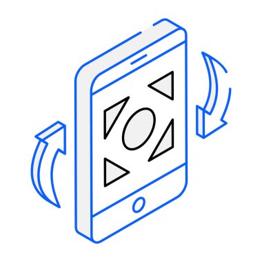 Mesajlı akıllı telefon, cep telefonu, vektör illüstrasyonu