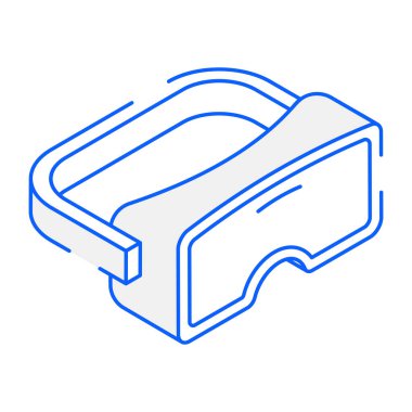 VR gözlük ikonu. Beyaz arkaplanda vektör illüstrasyonu