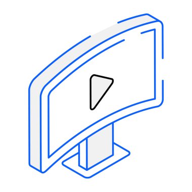 Bilgisayar modern simge, vektör illüstrasyonunu izle