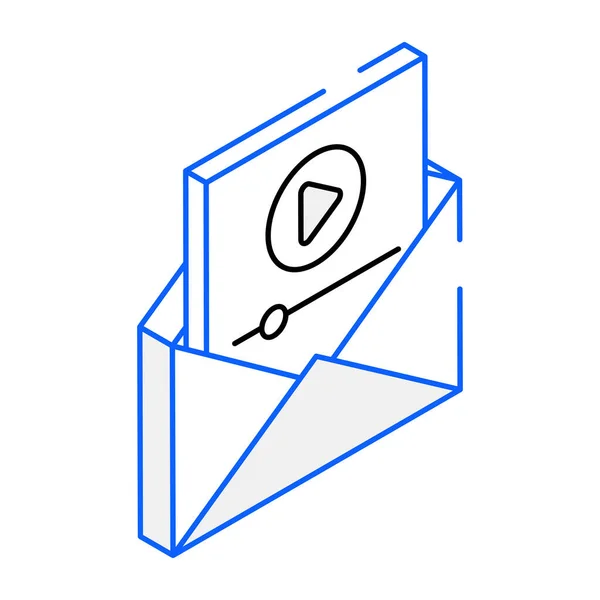 Video Mail Modern Ikon Vektor Illusztráció — Stock Vector