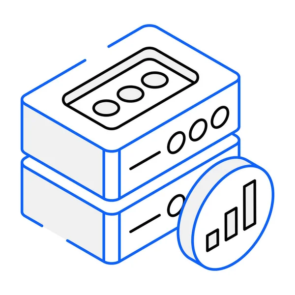 Server Analyse Modernes Symbol Vektorillustration — Stockvektor