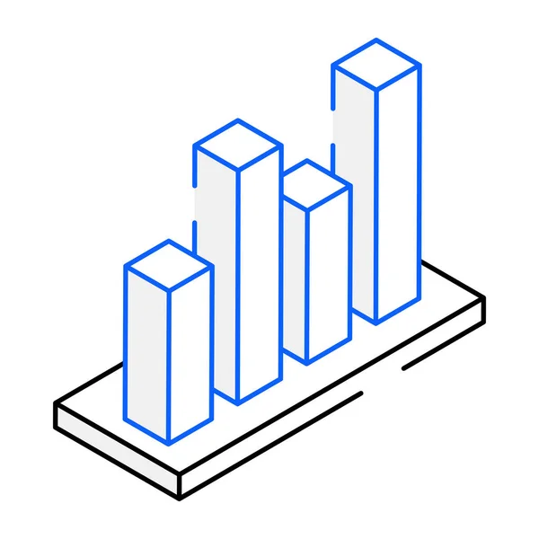 Bar Graph Modern Icon Vector Illustration — Stock Vector