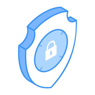 Güvenlik sistemi koruma kalkanı simgesi vektör illüstrasyon grafik tasarımı