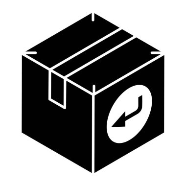 karton kutulu kutu simge vektör illüstrasyon tasarımı