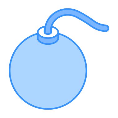 Mavi bomba ikonu. beyaz arkaplanda izole edilmiş web tasarımı için kondom vektör sembolü çizgi filmi