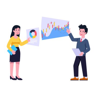 Bilgisayarla çalışan iş adamları. vektör illüstrasyonu