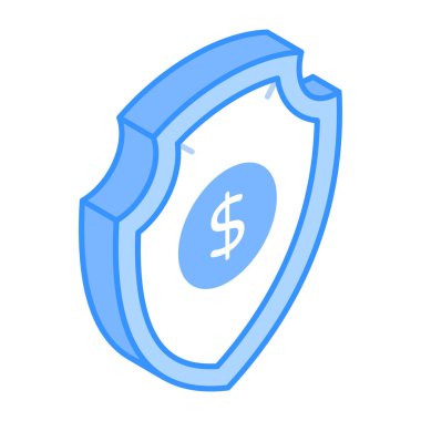 Dolar sembolü vektör resimleme tasarımlı kalkan