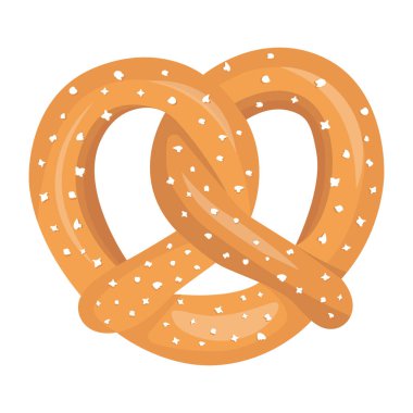 Simit ikonu. Fırın gıda sembolü. Oktoberfest ve lezzetli. vektör illüstrasyonu