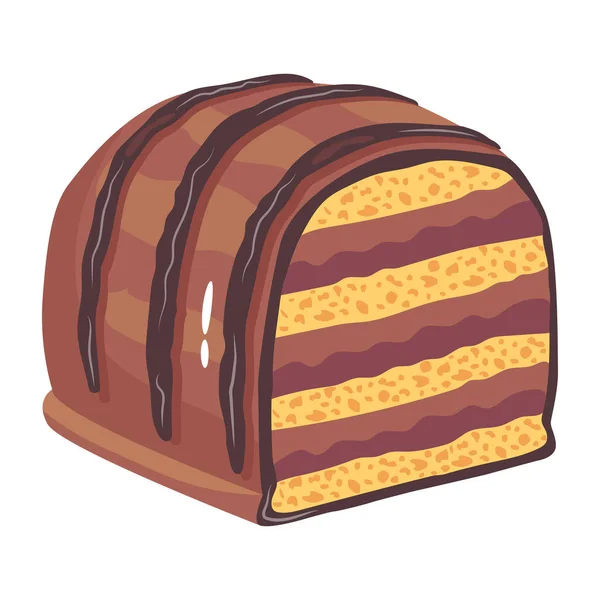 Chocolate Cake Caramel Cream Vector Illustration — Stock Vector