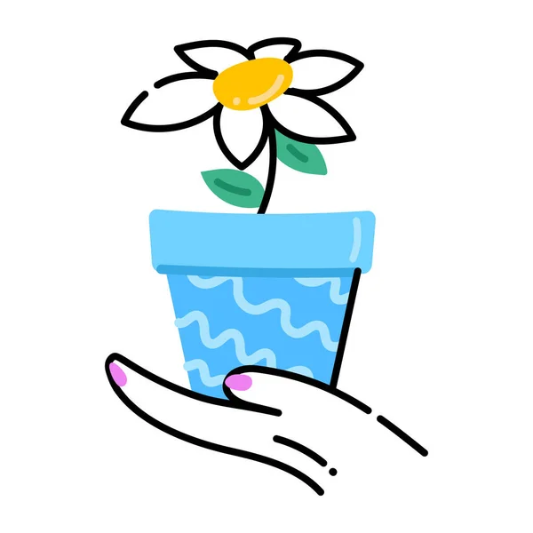 Vaso Flores Com Design Ilustração Vetorial Flores — Vetor de Stock