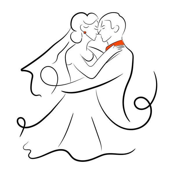 Couple Mariage Amoureux Illustration Vectorielle — Image vectorielle