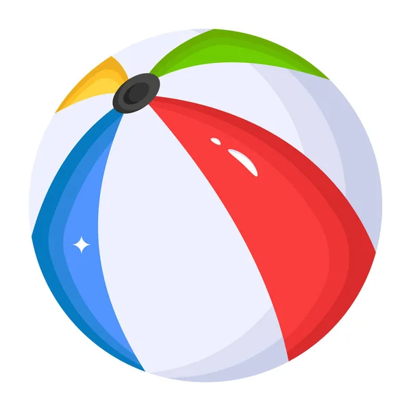 Beach Ball Icon Flat Illustration Inflatable Mattress Vector Icons Web — Stock Vector