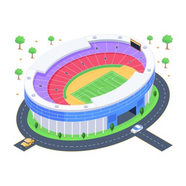 Yolu olan bir oyun parkının vektör illüstrasyonu