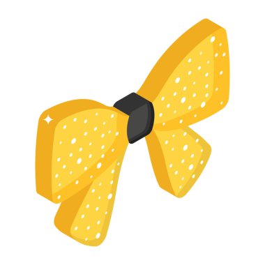 Papyon ikonu. Beyaz arkaplanda izole edilmiş web tasarımı için hediye kurdele çizimi izometriği