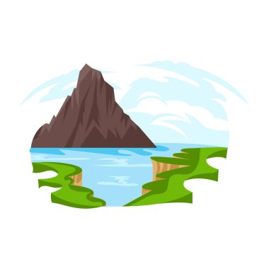 Dağlı ve nehirli dağ manzarası