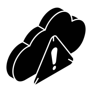 Bulut hesaplama simgesi. Web için uyarı vektör simgelerinin özet çizimi