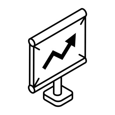 Grafik çizelgesi simgesi. özet analitik vektör sembolü.