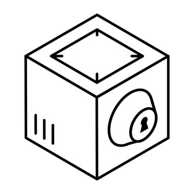 küp simge vektör çizim