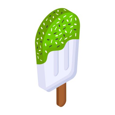 Dondurma ikonu. Dondurma vektör çiziminin karikatürü. beyaz arkaplanda izole