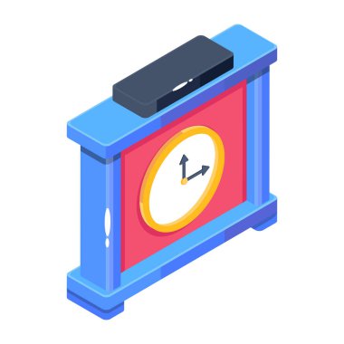 izometrik pil simgesi. Web için gaz sobası vektör simgelerinin basit çizimi