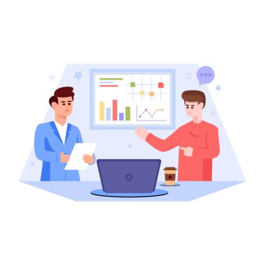 Birlikte çalışan iş adamları. vektör illüstrasyonu