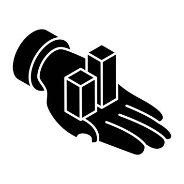 bir el hediye tutarak vektör çizim