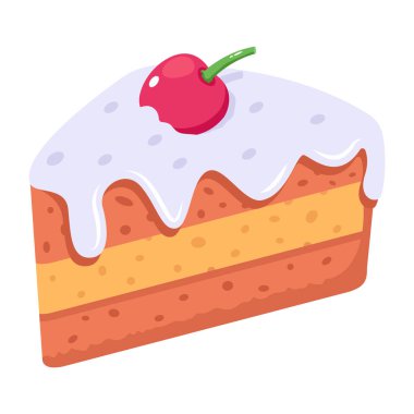 Çilekli kek ve çikolatalı krema vektör çizim tasarımı