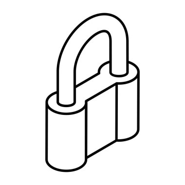 asma kilit ikon vektör çizimi