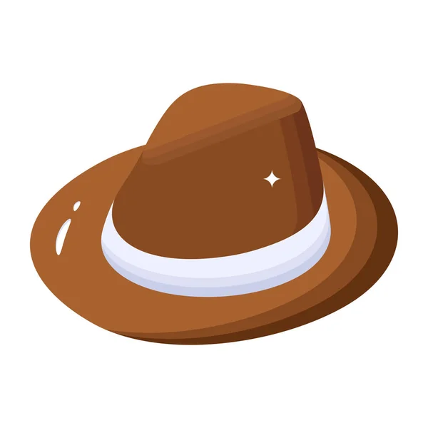 Hattikonen Isometrisk Cowboy Hattar Vektor Symbol Stock Illustration Isolerad Vit — Stock vektor