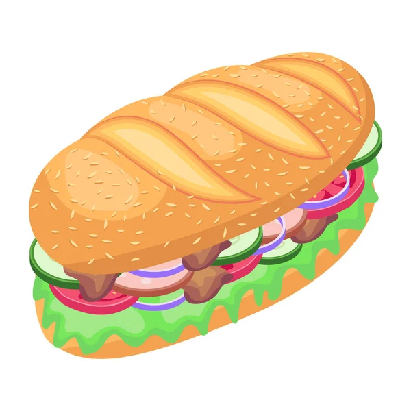 Hamburguesa Con Verduras Queso Ilustración Vectorial — Vector de stock